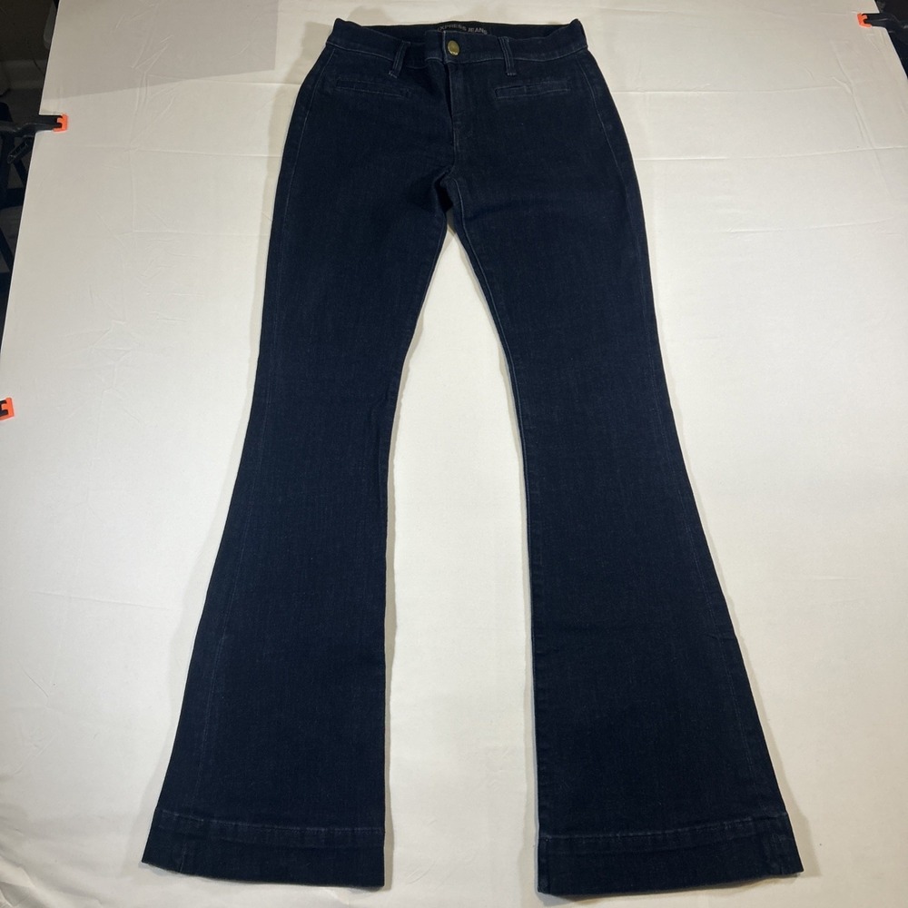 Express Jeans Womens 2 R Flare Slim High‎ Rise Dark Wash Denim Stretch 4R/28